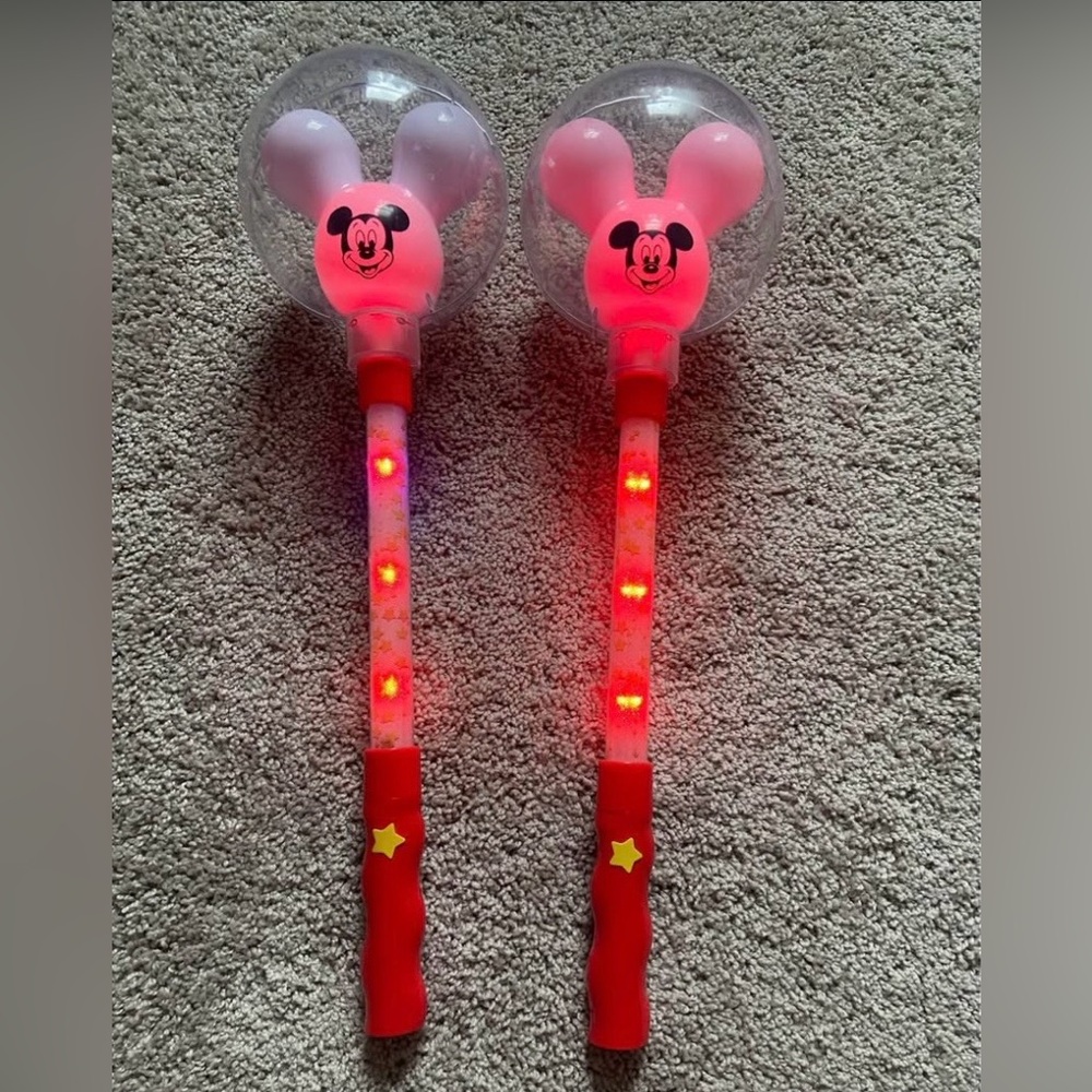 Disney Parks Walt Disney World Mickey Mouse Balloon Glow Light Up Wand 21" Set 2 - Picture 2 of 10